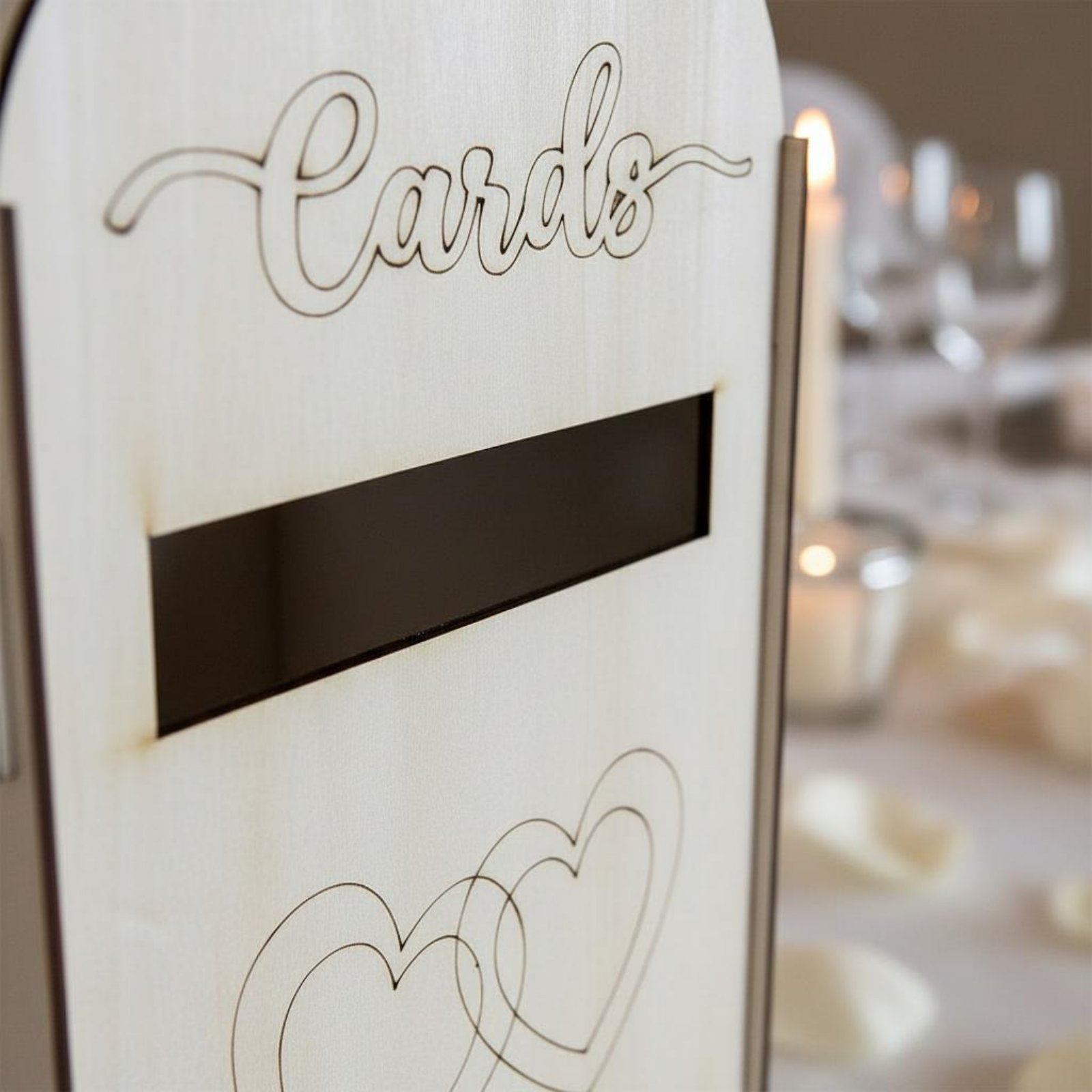 Wedding Card Box - Drewniana skrzynka na kartki weselne, laserowo