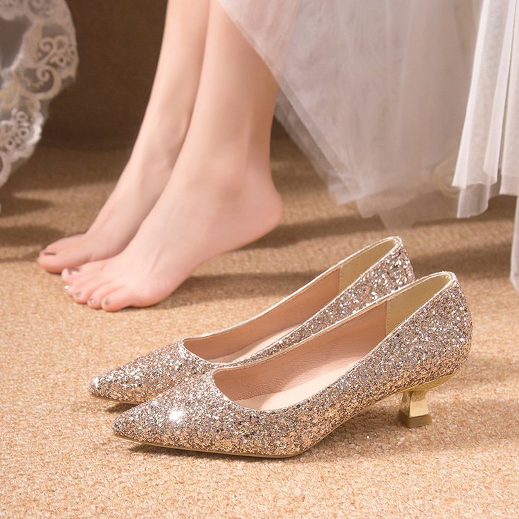 Wedding Fx - Kryształowe buty ślubne damskie wiosenne nowe