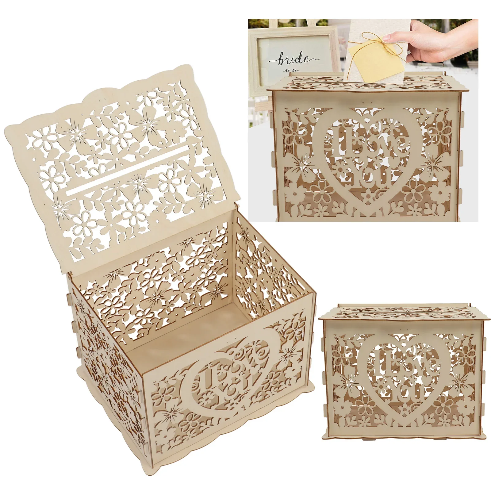 Wedding Card Box - DIY pusta drewniana skrzynka karta podarunkowa