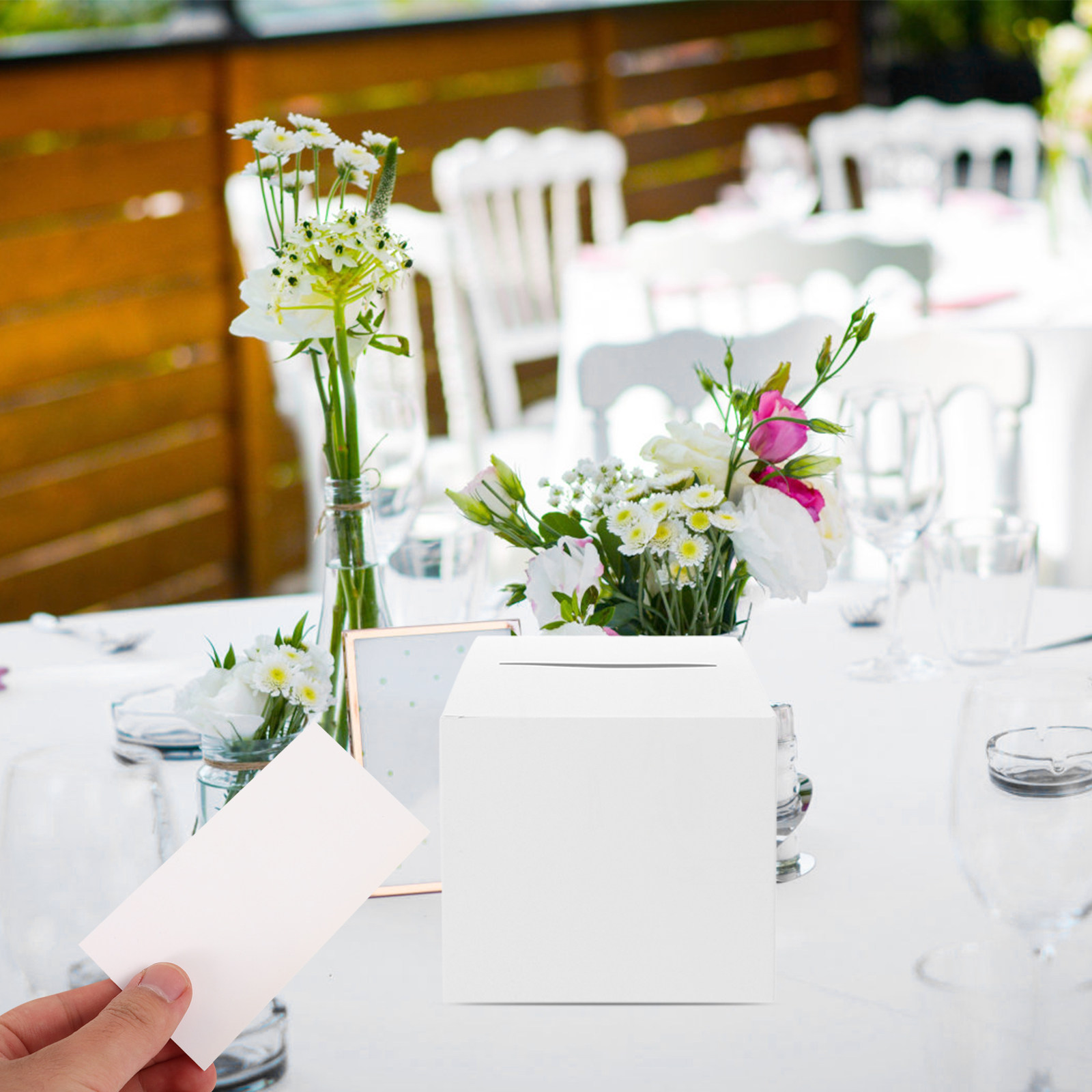 1 zestaw białych pudełek na ka – Wedding Card Box recenzja i cena