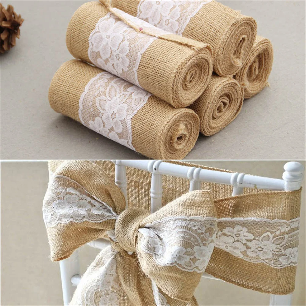 10PC Lniana dekoracja oparcia  – Supply Wedding Venue recenzja i cena