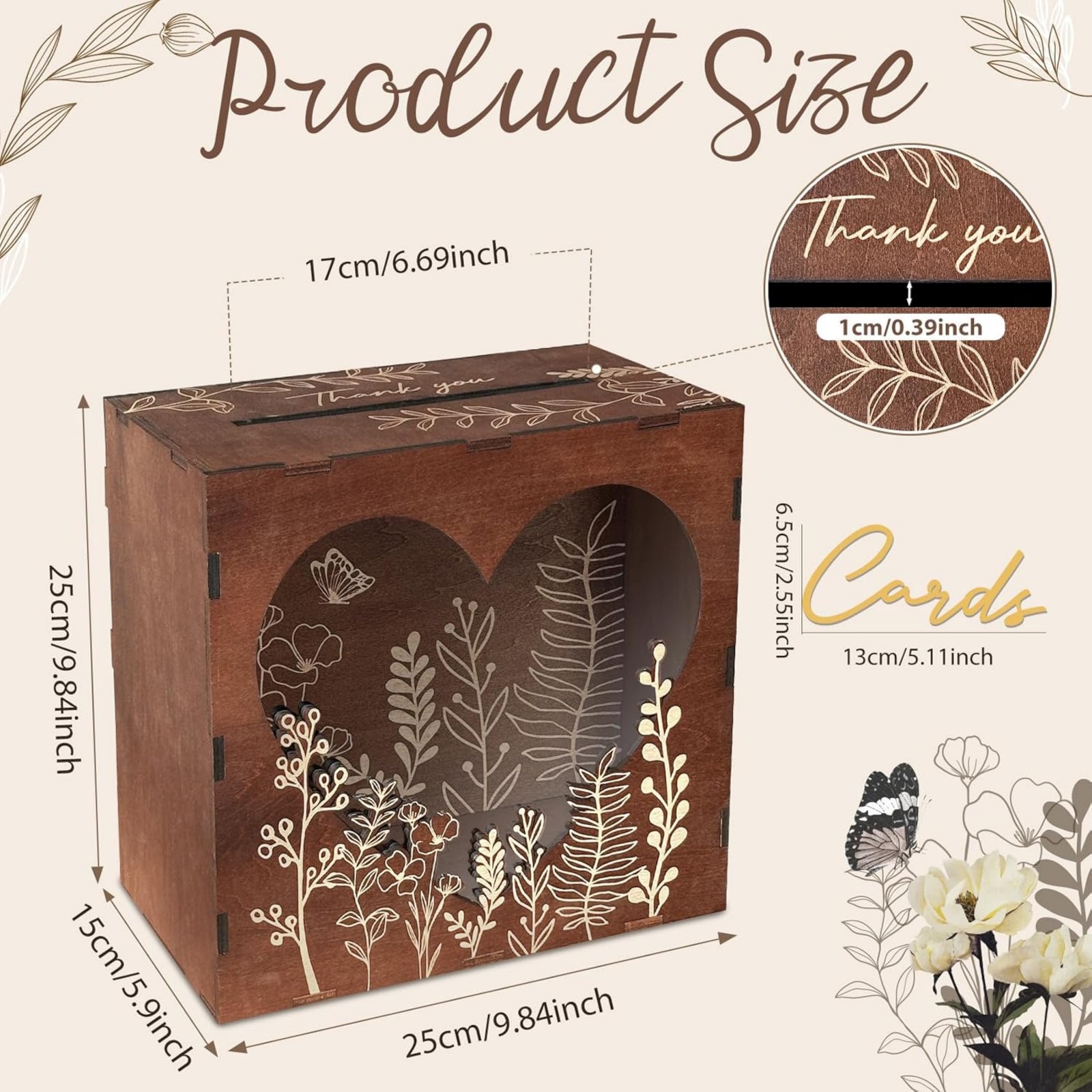 Brązowe pudełko na kartki ślub – Wedding Card Box recenzja i cena